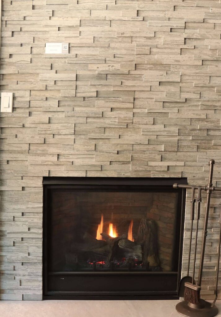 Traditional direct vent fireplace