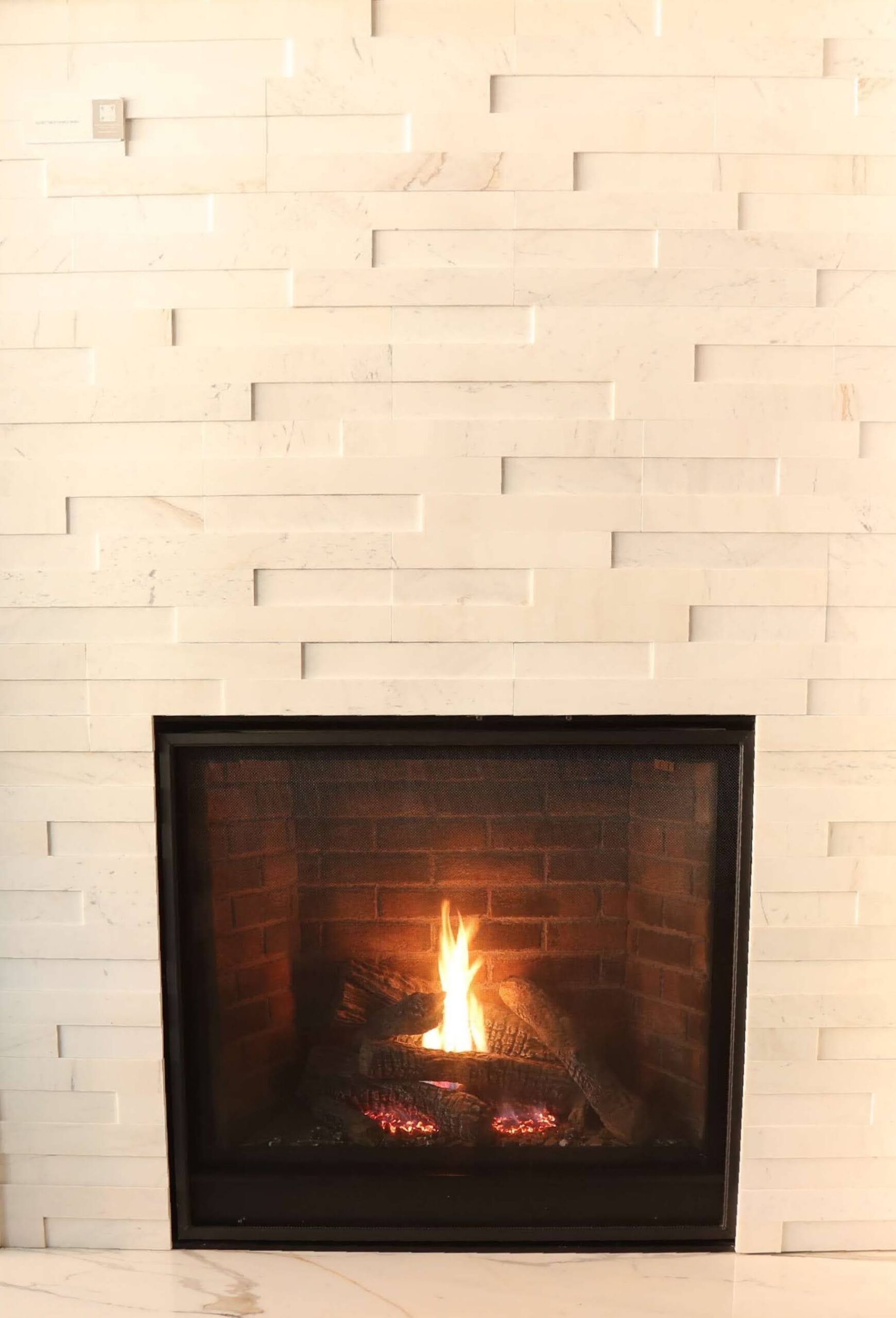 Full length photo of a direct vent fireplace